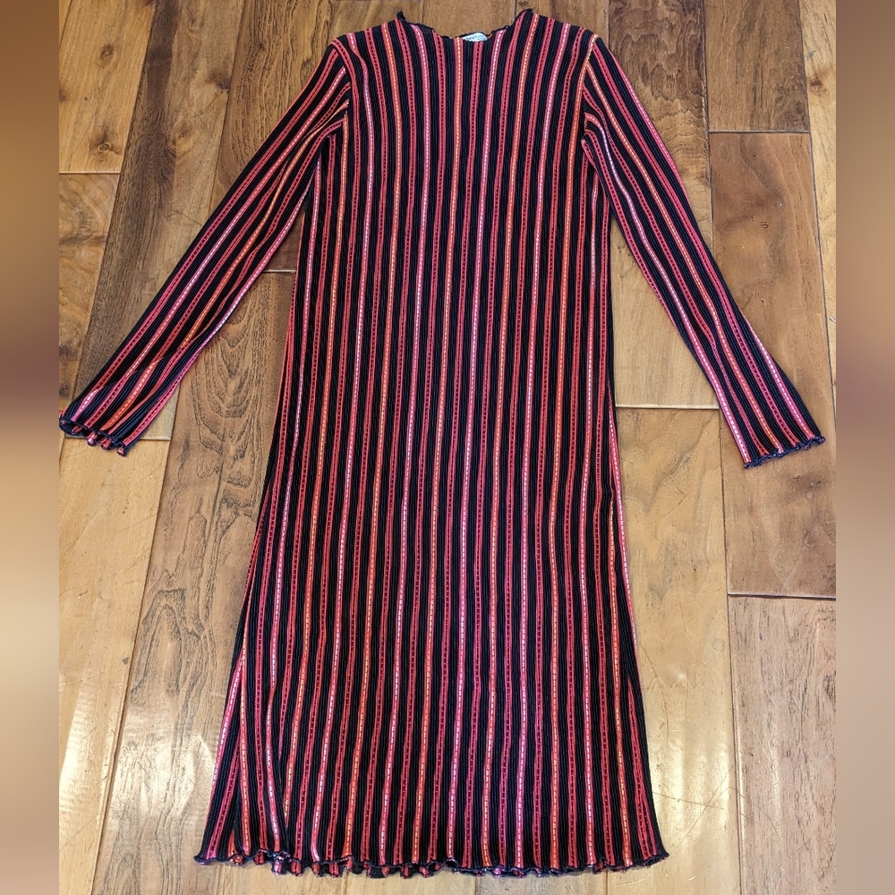 Zara S long sleeve striped dress